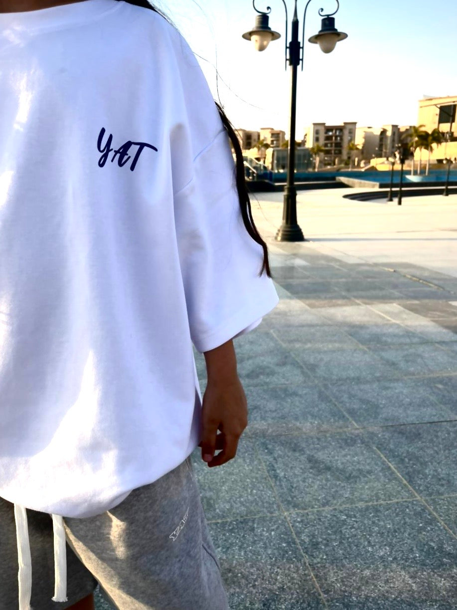 Stay Strong Oversized Tee – White