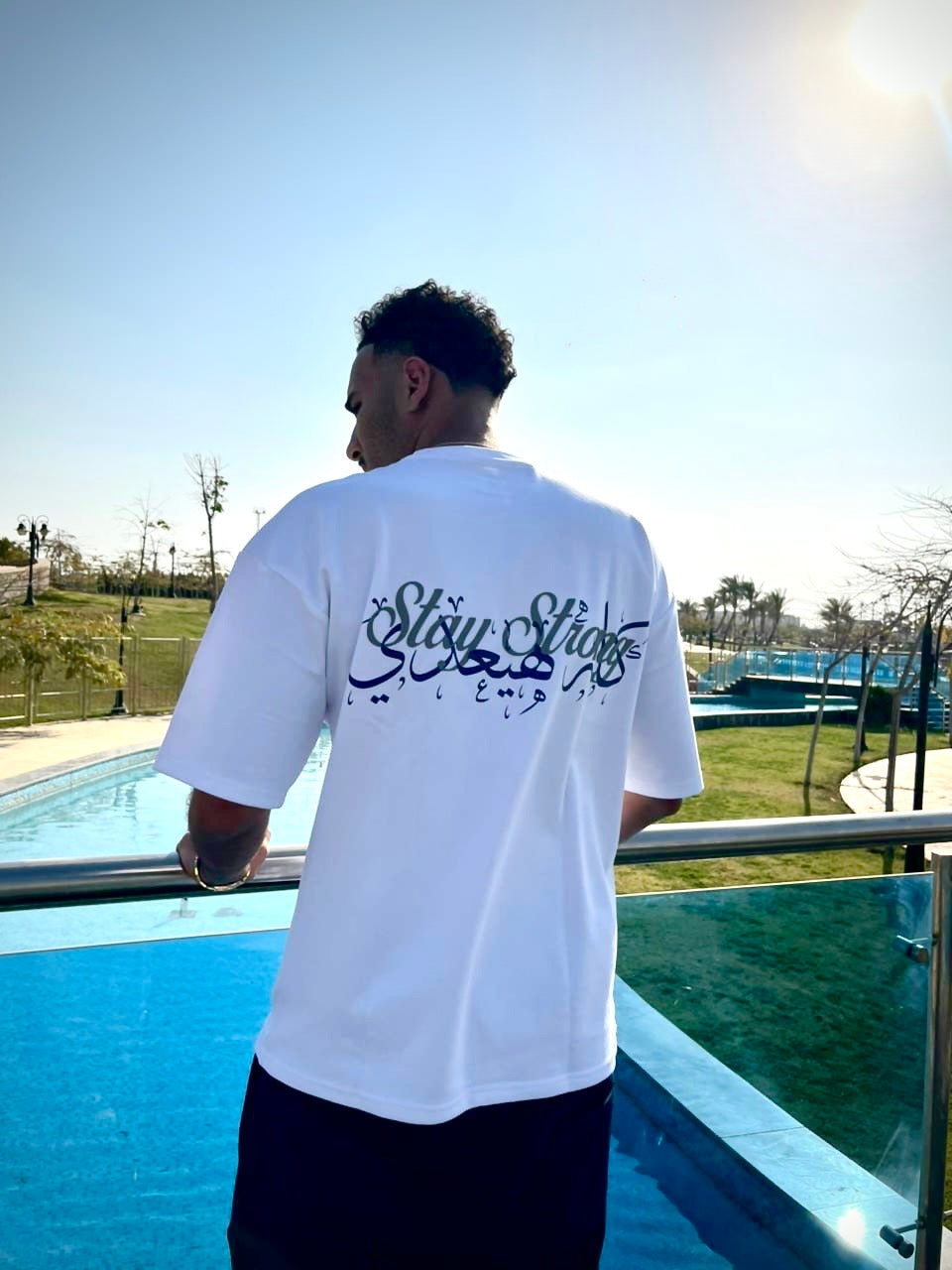 Stay Strong Oversized Tee – White