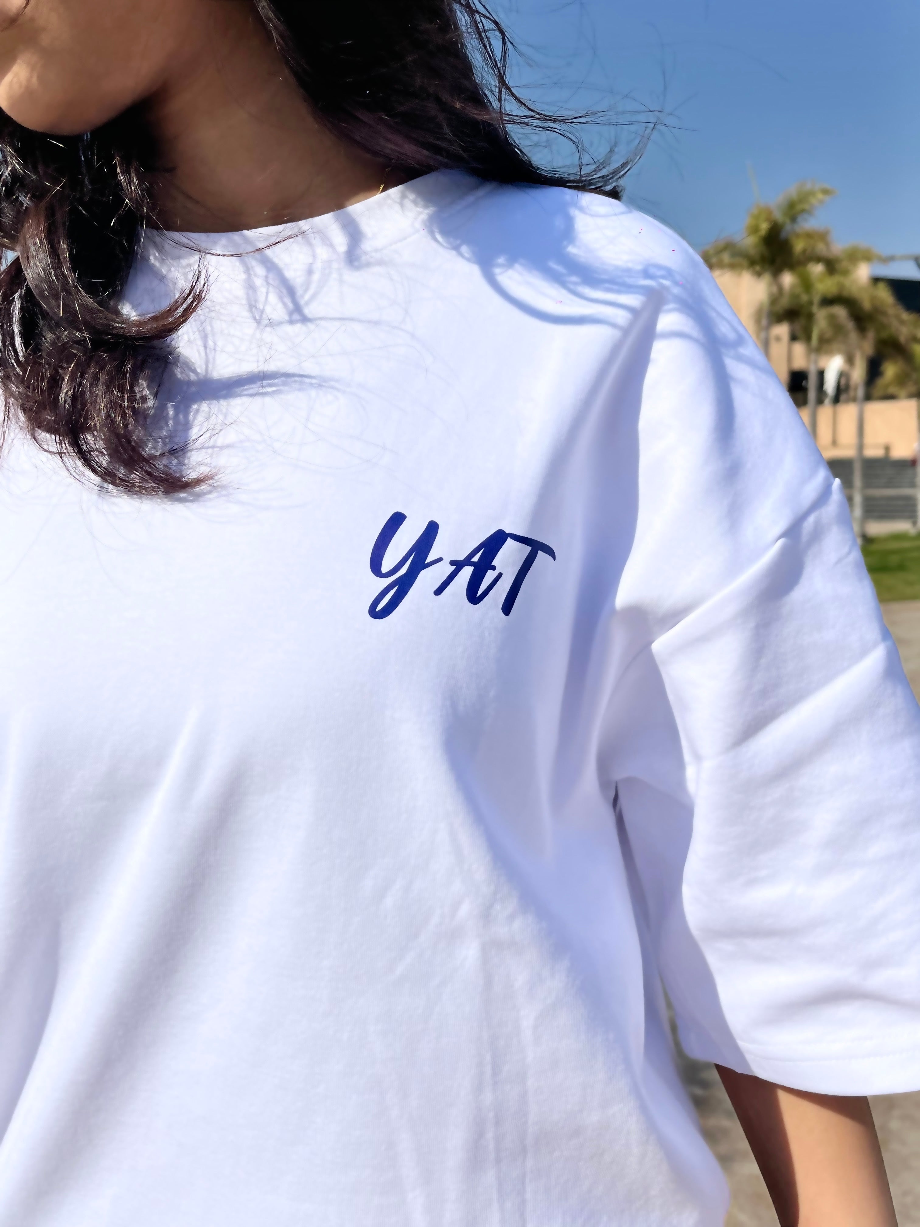 Stay Strong Oversized Tee – White